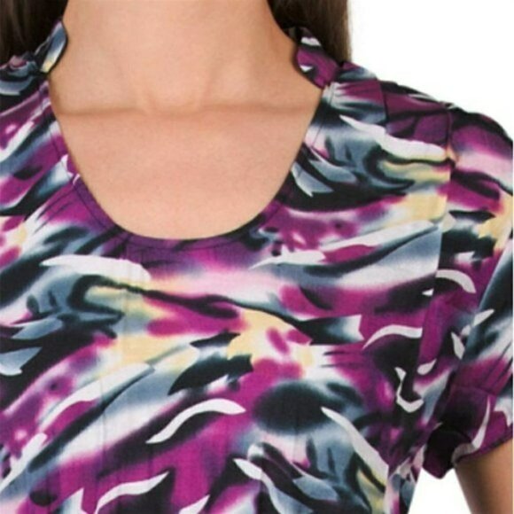 NWT Vertigo Printed Tiered Ruffle Hi-low Hem Mini Dress - Picture 4 of 6